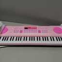 WOSTOO Kids Keyboard Piano, Portable 61 Keys Keyboard Electronic Digital Piano, Early Learning Educational Musical Piano Toy Keyboard for Beginners with Music Stand, Microphone (Pink)