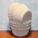 Gifbera White Metallic Foil Cupcake Liners Standard Size Baking Cups, 200-Count
