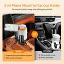 Phone Holders for Your Car, 2 in 1 Cup Holder Phone Mount with Expander, Secure Hold, Adjustable Base and Long Arm with 360Rotation Car Phone Holder for 4-7 devices and Up to 5.31'' Most Bottles