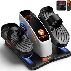 Under Desk Elliptical Machine, Electric Ellipse Leg Exerciser with Display Monitor, Seated Pedal Exerciser for Home or Work, Legxercise Pro Machine for Seniors, Orange