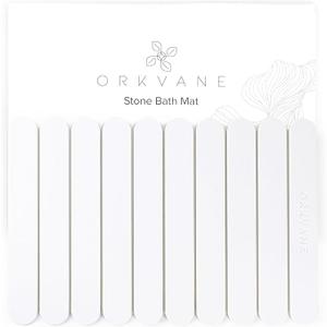 Large Stone Bath Mat (28" x 19") – Foldable Diatomaceous Earth Bath Mat for Bathroom – Quick Dry, Super Absorbent, Non-Slip, Easy to Clean – Spa-Inspired Design – Orkvane – Sandstone