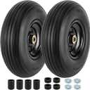 4.00-6 Flat-free Tire and Wheel, 13" Wheelbarrow Wheels and Tires with 5/8" or 3/4" Bearings 4.00-6 Solid Tires Replacement for Wheelbarrow, Gorilla Cart, Hand Trucks, Garden Carts(2 PCS)