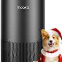 Air Purifiers for Home Large Room Pets Up to 1300 Sq Ft, MOOKA H13 True HEPA Air Purifier Cleaner with 360 Air Inlet, Fragrance, 13dB Air Purifier for Bedroom Wildfire Smoke Pet Dust Pollen (Black)
