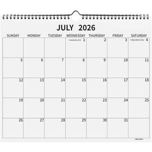 Wall Calendar 2026-2027, 2026-2027 Calendar July 2026 to December 2027, 14"11" Hanging Calendar for Home Office School Planning (Simple, Horizontal)