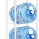 Water Jug Holder 5 Gallon Water Bottle Holder With Top Shelve 2 Tier Water Cooler Storage Rack Heavy Duty Water Dispenser Stand for Kitchen Living Room Office Grey