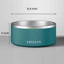 YINGFAN Dog Bowl Durable Non-Slip Stainless Steel Dog Bowl with Rubber Ring Heavy Duty Basic Bowls for Dogs (Blackish Green, 32oz)
