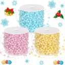 Highergo 600 Feet Pastel Christmas Beads Garland Decoration Christmas Tree Decor Pastel Pearl Strands Chain for Xmas Tree Decoration Indoor Outdoor Home Mantle Fireplace Holiday Decor, Pink, Blue, Yellow