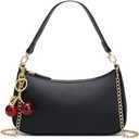 Black Shoulder Bag for Women Cute Hobo Purse Retro Clutch Underarm Handbag with Removable Straps (WY23-A)