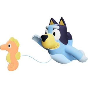 Toomies Bluey Swimming Bath Toy - Bluey Toys Includes Attached Seahorse Baby Toy and Swims on Back or Front - Toddler Bath Toys and Water Toys for Outdoor Play  Ages 18 Months and Up