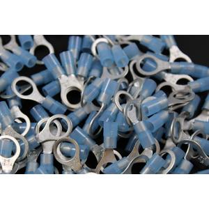 14-16 Gauge Nylon Ring 5/16 Blue 100 PK Crimp Terminal AWG GA Connector CAR