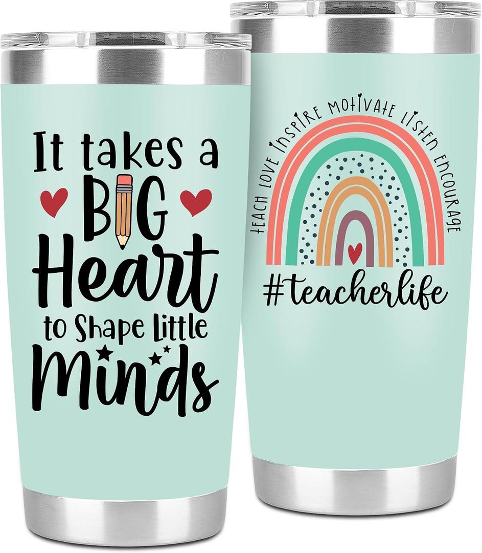 Teacher Tumbler Gifts For Women, Teacher Appreciation Week Gifts from Students, Back To School, Retirement, Christmas Gift Ideas, 20 Oz Tumbler Cup
