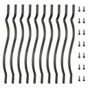 HZIU 51 Pack Deck Balusters 29.5 Inches Metal Deck Spindles with Screws Black Balusters Iron Deck Spindles Wave Arc Baluster for Outdoor Stair Deck Porch