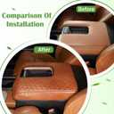 Car Center Console Armrest Cover Pad Fit for Toyota Tundra 2007-2021 Waterproof Leather Seat Armrest Box Cushion Pad Protector (Brown)