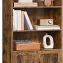 VASAGLE Custos Collection - Bookshelf, 6-Tier Tall Bookcase, Book Shelf with Doors, Open Storage Shelf, 9.4 x 23.6 x 68.9 Inches, for Living Room, Home Office, Dining Room, Rustic Brown ULBC402K01