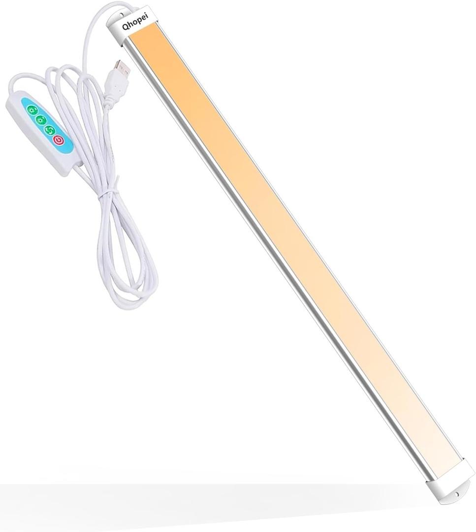 Strip Lights 15.7In Closet Lights, 12W 88 LED Super Bright, Dimming and Color AdjustmentUSB Powered LED Light Bar for Room Under Counter Lighting Work Tables Student Dormitory Monitor Light