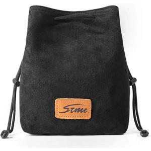 S-ZONE Soft Camera Bag DSLR Insert Handbag Drawstring Lens Case Compatible with Canon Nikon Sony (Large, Black)