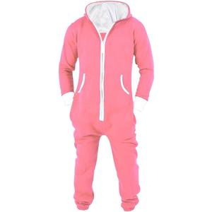 Skylinewears Mens Jumpsuit Non Footed Pajama Unisex One Piece Playsuit Adult Onesie With Hood (Small, Pink)