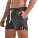 AIMPACT Men's Athletic Shorts Bodybuilding Workout Cotton Gym Shorts with Pockets (Large, Darkgrey)