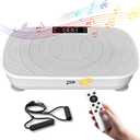 Vibration Plate Exercise Machine, Whole Body Workout Waver Vibration Plate for Lymphatic Drainage with 5 Setting Modes, 99 Speed Levels for Weight Loss, Shaping, Toning White