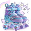 METROLLER Kids Roller Skates Girls Ages 4-6 5-8 8-12 Adjustable Toddler Roller Skates Shining Wheels Little Unicorn Sports Outdoors (Purple and Blue)