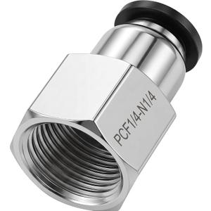 Utah Pneumatic 1/4" Tube OD x 1/4" NPT Female Straight Push to Connect Fittings, Quick Release Air/Water Line Connectors (10 Pack) - [UP-PCF1/4-N1/4]