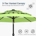 10FT Patio Umbrella 3 Tiers Outdoor Market Umbrella w/Push Button Tilt, Crank, UV and Waterproof Table Umbrella for Garden, Pool, Backyard, Deck, Lawn, Apple Green, Standard