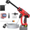 Cordless Pressure Washer Compatible with Milwaukee 18V Battery, 800PSI Ultra-Light 2.2LBS with Brushless Motor, 16.4ft Hose & 6-in-1 Nozzle + Foam Cannon for Car, Patio, Fence (Tool Only)