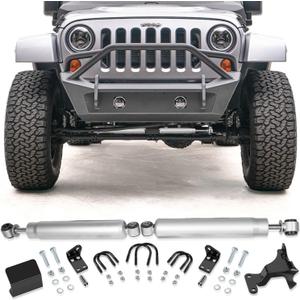 For Jeep Wrangler JK Dual Steering Stabilizer, N3 Dual Steering Stabilizer Kit for Jeep Wrangler JK 2007-2018 with 2" of Lift or Higher, Replace for 8734930