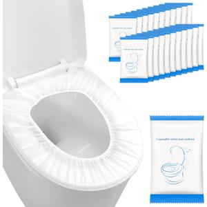 50 Pack Disposable Toilet Seat Covers for Travel Public Toilet Hospital,Portable Waterproof (Individual Package)