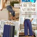 Huukeay 3 Pack Women's Capri Sweatpants Cozy Wide Legs Cropped Capri with Pockets Lounge Jogger Pants Workout Yoga Solid (XL)