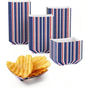 JOLLY CHEF 250 Pack 1/4 Lb Paper Food Trays, Mini Disposable Food Boat, Small Paper Food Serving Boats for Snack Dessert Taco Nacho
