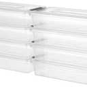 novelinks Clear Stackable Storage Bins with lid Storage Boxes Durable Plastic Organizer Containers for Home Office, Kitchen, Craft Supplies (4 Quart 8 Pack)