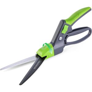 WORKPRO Grass Shears Handheld, Ultra-Sharp Grass Clippers with 360 Degree Swivel Blades, Manual Grass Cutter, Non-Slip Garden Shears, Gardening Scissors, Plant Clippers for Precise Lawn Trimming
