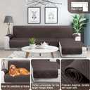 TAOCOCO Waterproof Sectional Couch Covers L Shaped Sofa Covers Chaise Lounge Cover 3pcs Reversible Sofa Covers for Sectional Sofa Pet Kids Furniture Protector with Elastic Straps(X-Large, Chocolate)