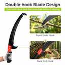 12FT Pole Saw for Tree Trimming, Lightweight Manual Pruning Saw with Steel Blade and Adjustable Stainless Steel Extension Poles, High Reach Branch Cutter for Yard Garden and Forestry