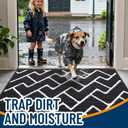 OLANLY Front Door Mat 59x35, Low-Profile Easy Clean Doormat, Deep Black