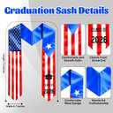 Graduation Stole Class of 2026, 72 Inch Flag Graduation Sash for College