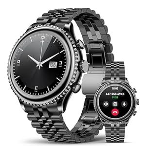 2025 Rotating Bezel Smart Watch for Men with Bluetooth Call, Heart Rate, Blood Pressure, SpO2, Sleep Monitor, Waterproof Round Watch with Encoder Knob, 1.32" AMOLED Display, Compatible Android and iOS