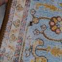 YJ.GWL Area Rug for Living Room, 4x6 Machine Washable Boho Rug for Bedroom, Low Pile Lightweight Thin Rugs Floral Vintage Distress Print Pattern Carpet for Dining Room, Brick