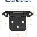 Home Expert 4 Pack (2 Pairs) Matte Black Cabinet Hinges for Kitchen Doors, Self-Closing, 1/2 Inch Overlay (Variable), Semi-Concealed Face Frame, Surface Mount Cabinet Hardware