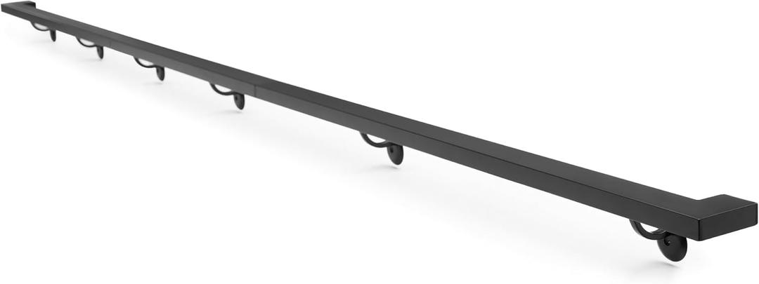 Vezek 14 Ft Aluminum Handrail Stair Rail Metal Railing Grab Bar Kit Staircase Handrails Matte Black