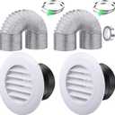 2 Set Dryer Vent Kit with Hose/duct Connector/wall Vents Cover, 4 Inch Dryer Vent Hose Through Wall Ducting Kit, Aluminum Ducting Tube Connector Soffit Vents for Ventilation, Air Circulatio