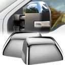 ACLONG Chrome Tow Mirror Cover Caps Left & Right Rearview Side Mirror Covers Compatible with Ford F250 F350 F450 Super Duty 2017-2024 Replaces HC3Z-17D743-AA-1 Pair