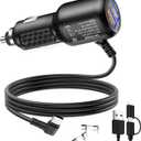 Dash Cam Charger USB C,Type C Dash Cam Power Cord,Dual USB Fast Charger, Compatible with REDTIGER F7N Series,Vantrue N4 and N2S Series,WOLFBOX Mirror cam,AZDOME,Pelsee and GPS Navigator(11.5FT)