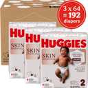 Huggies Size 2 Diapers, Skin Essentials Baby Diapers, Size 2 (12-18 lbs), 192 Count (3 Packs of 64)