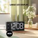 Mesqool Loud Alarm Clock for Heavy Sleeper, with Vibration for Hearing Impaired Deaf, Annoying Clock for Bedroom,USB Port,Dual Alarm with Snooze (White)