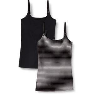 Amazon Essentials Women's Maternity Nursing Friendly Camisole with Adjustable Straps and Built-in Shelf Bra, Pack of 2 (Medium)
