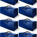 Cosy Family 8 Pack Heavy Duty Extra Large Moving Bags with Backpack Straps - Strong Handles & Zippers, Storage Totes For Space Saving, Fold Flat, Alternative to Moving Box (40 gal, Blue)