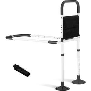 Bed Rails for Elderly Adults Safety, Side Assist Grab Bar Handrails for Seniors with Storage Pocket Fixing Strap, Adjustable Bed Cane Christmas Birthday Gifts for Elder Senior Parent Grandma Grandpa