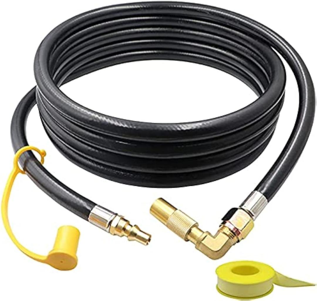 Rv Quick Connect Propane Hose 10FT, Propane Elbow Adapter with Extension Hose for Blackstone 17" and 22" Griddle